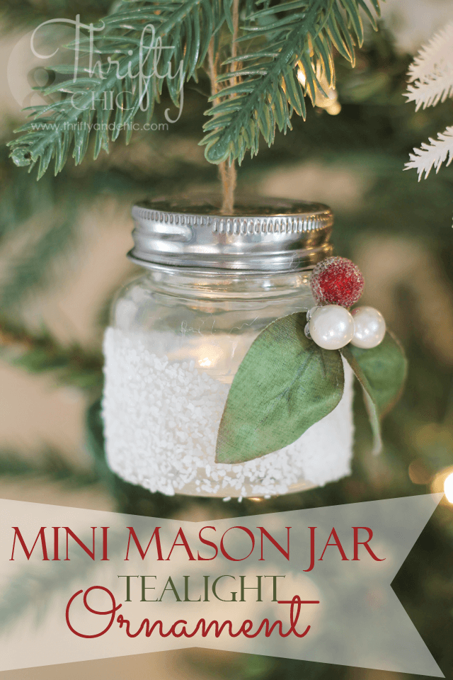 Make Mini Mason Jars Into Snow-dipped Tea Lights For Your Christmas Tree