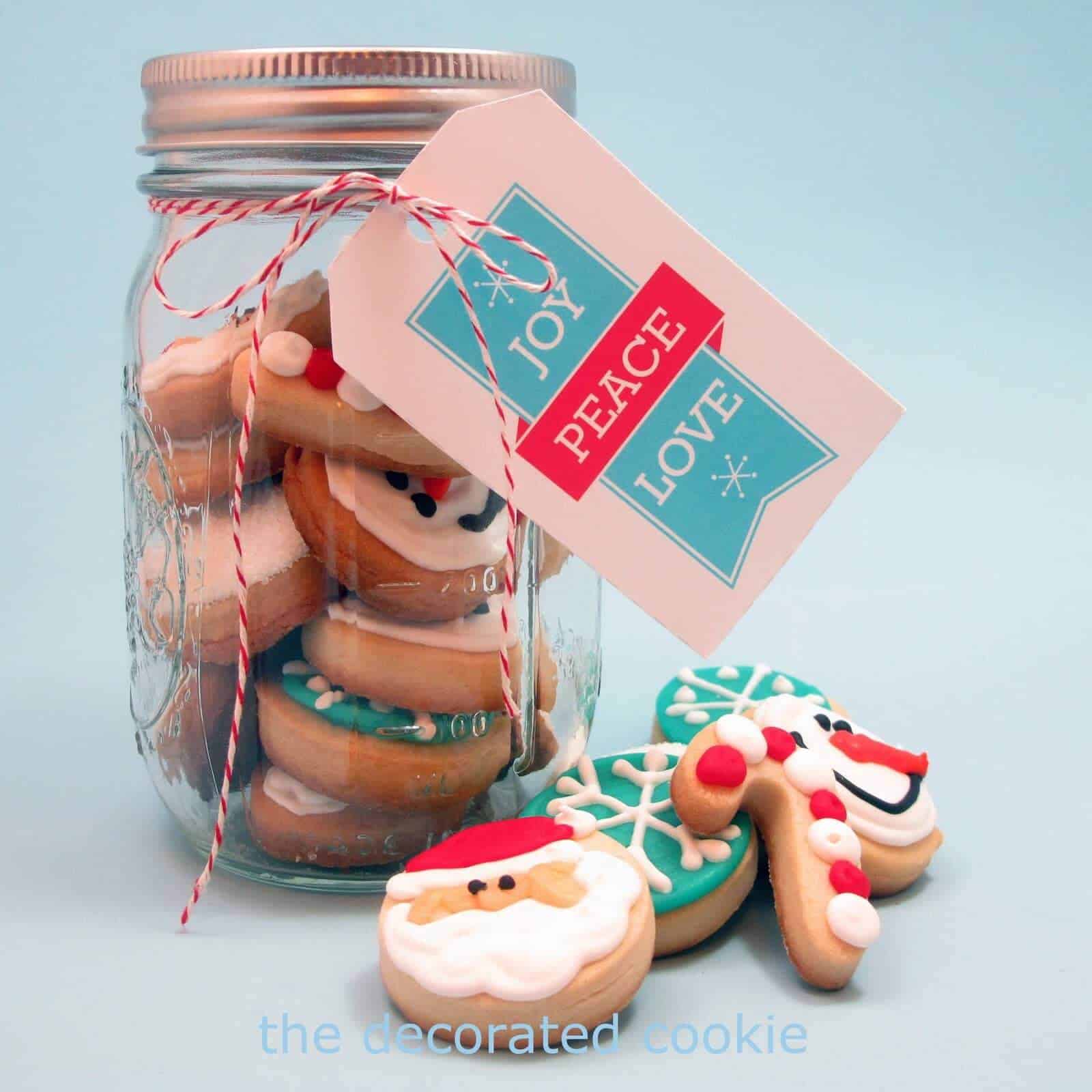 Decorated Christmas Cookies In A Jar