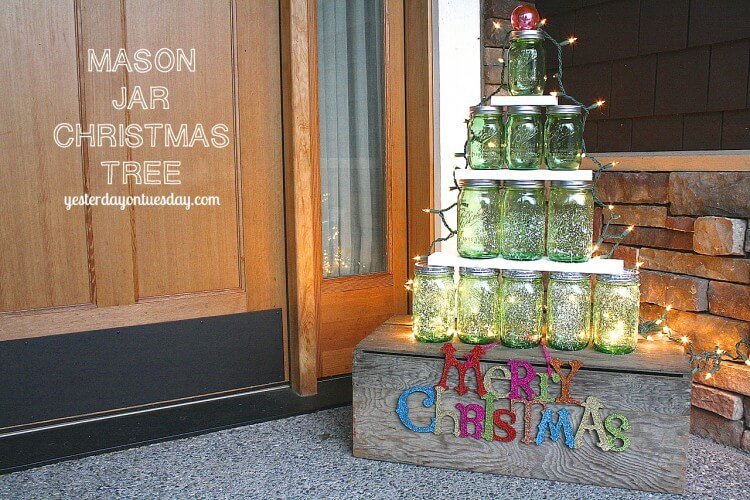Build A Christmas Tree Out Of Mason Jars