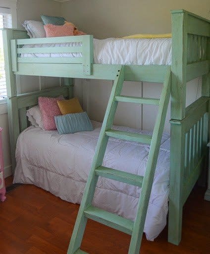mint green loft bed