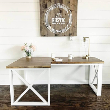 DIY L-Shaped Double X Desk