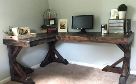 DIY L-Shaped Rustic Table