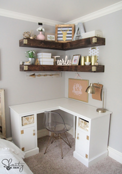 DIY L-Shaped Student Desk