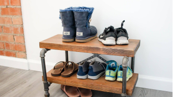 DIY Industrial Shoe Storage Rack