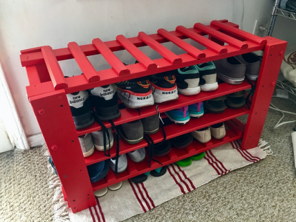 DIY Upcycled Shoe Rack