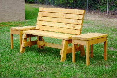 Bench with a side table