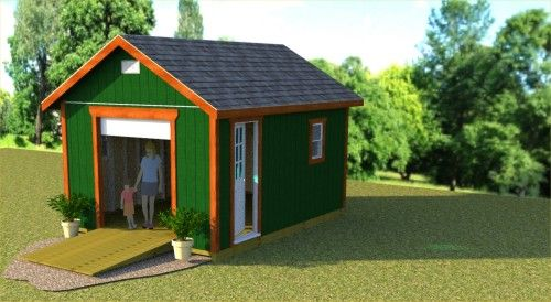 12*16 Gable Side Shed With Roll Up And Side Door