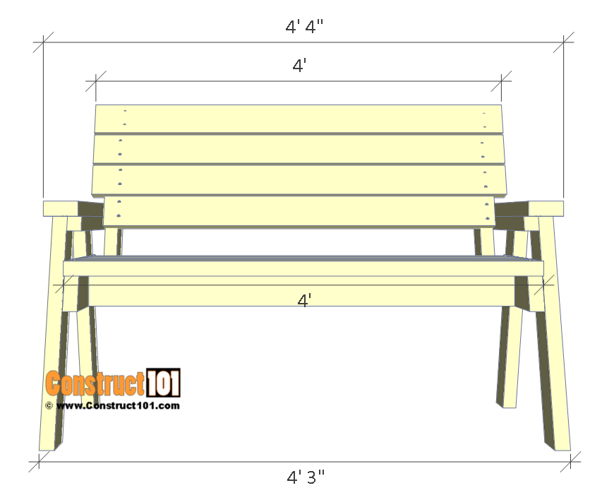 Bench with back and hand rest