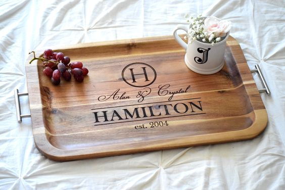Decorative Solid Wood Personalized Tray