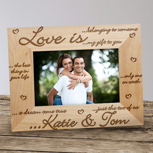 Wooden Picture Frame with Pyrography Design