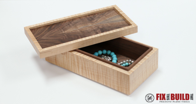 Simple Maple and Walnut Jewelry Box