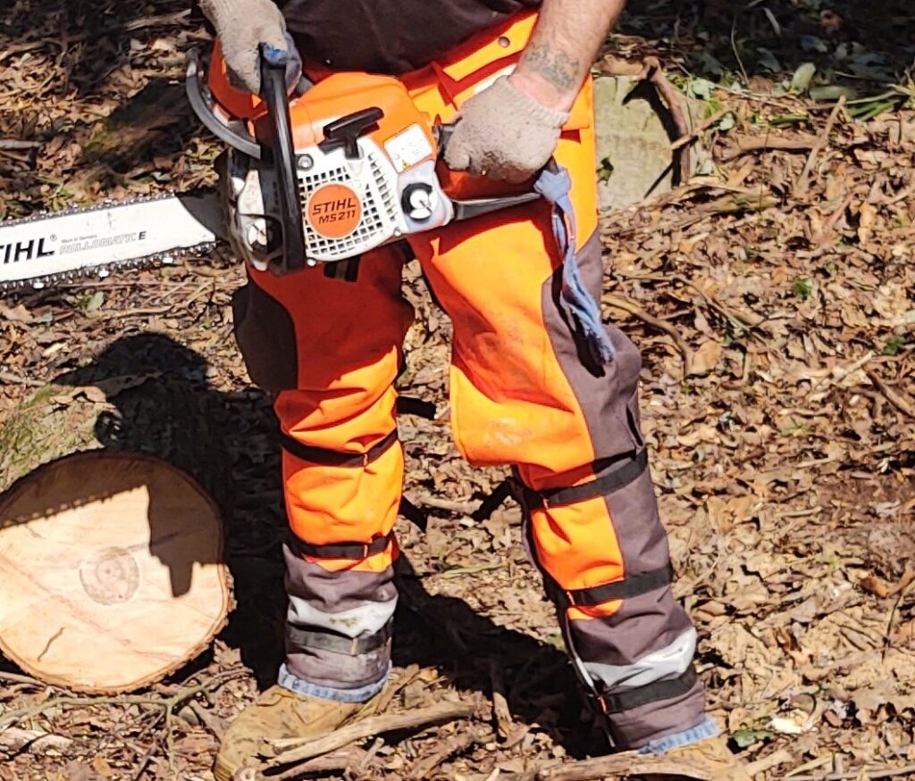 Husqvarna 587160702 Chainsaw Chaps my friend clicked a picture when i start working with safety pant