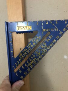 Irwin Tools Rafter Square 1794463 in hand
