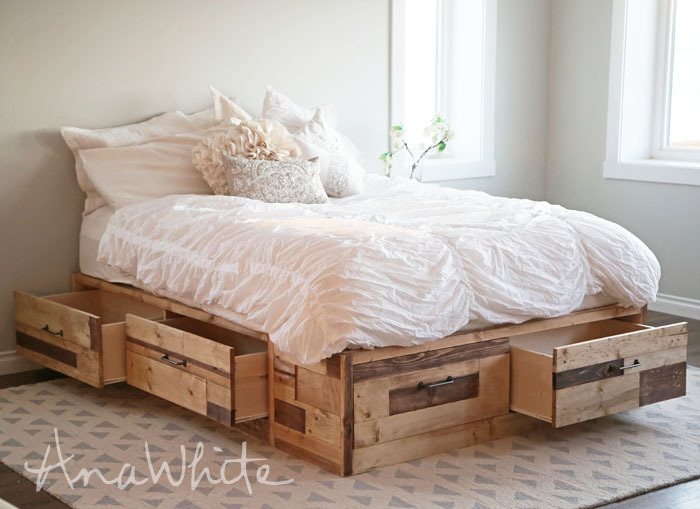 Storage Bed Frame Using Scrap Wood