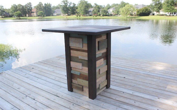 Modern Bar Table From Reclaimed Materials 