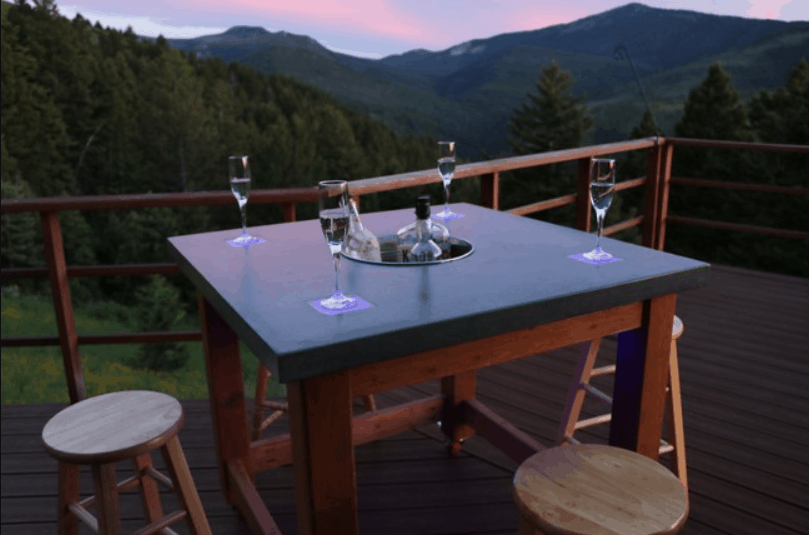 Outdoor Concrete Top Bar Table