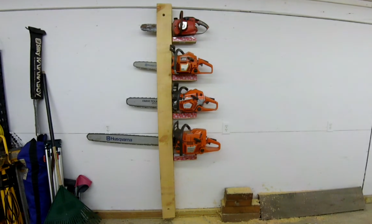 Wall-Mounted Lumber Storage