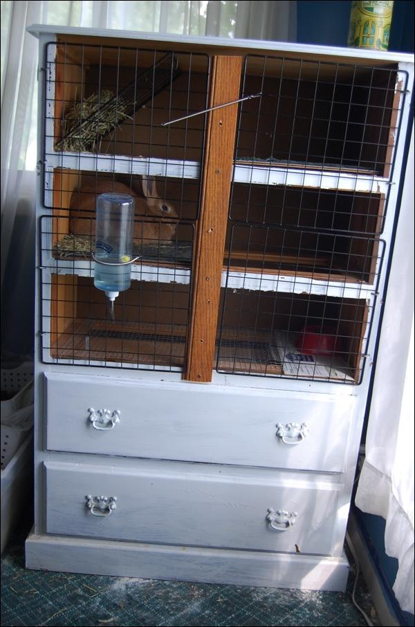 Rabbit Hutch From Upcycled Dresser